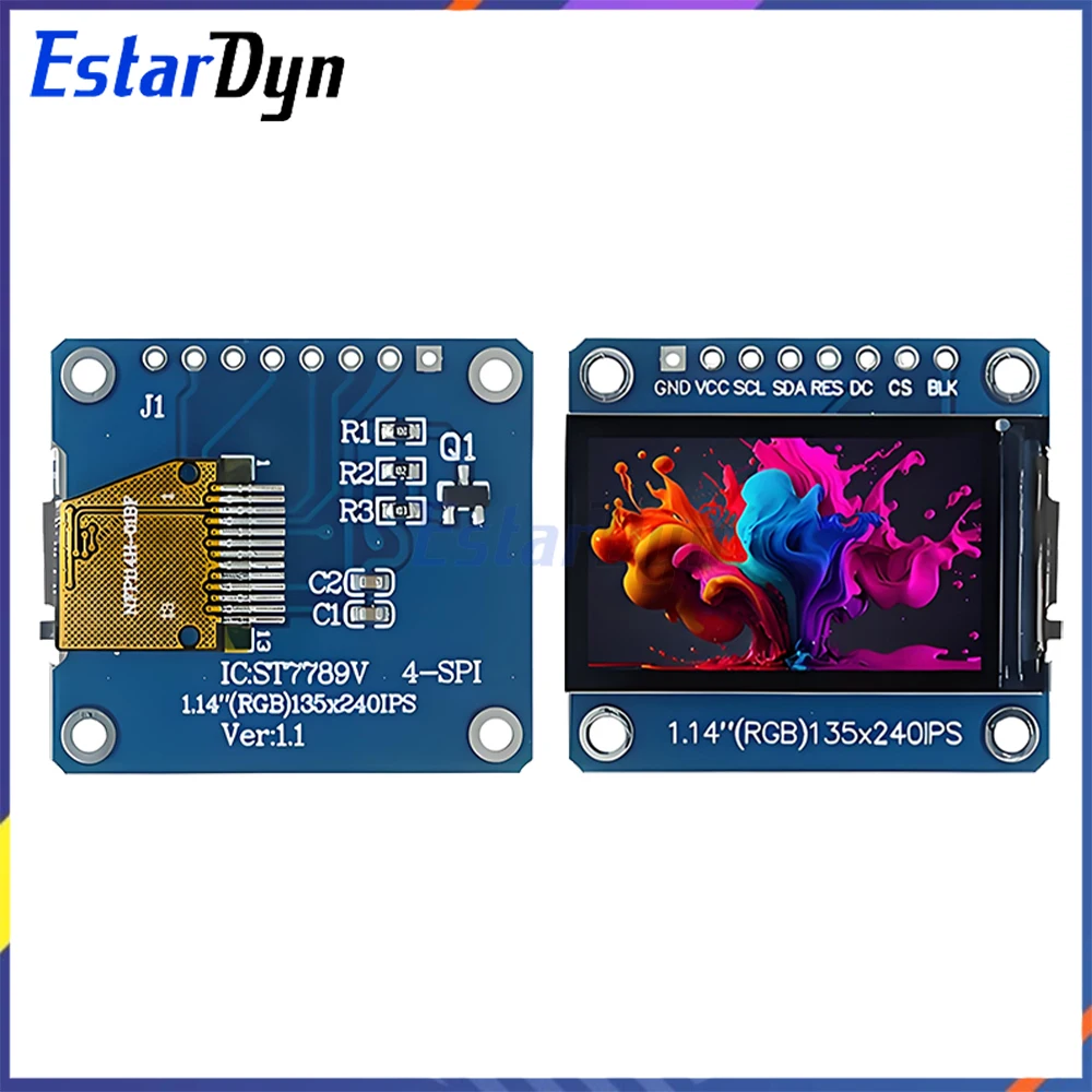 1.14 Inch IPS TFT Display ST7789 135x240 SPI 8PIN 65K Color LCD Screen for Arduino Raspberry Pi