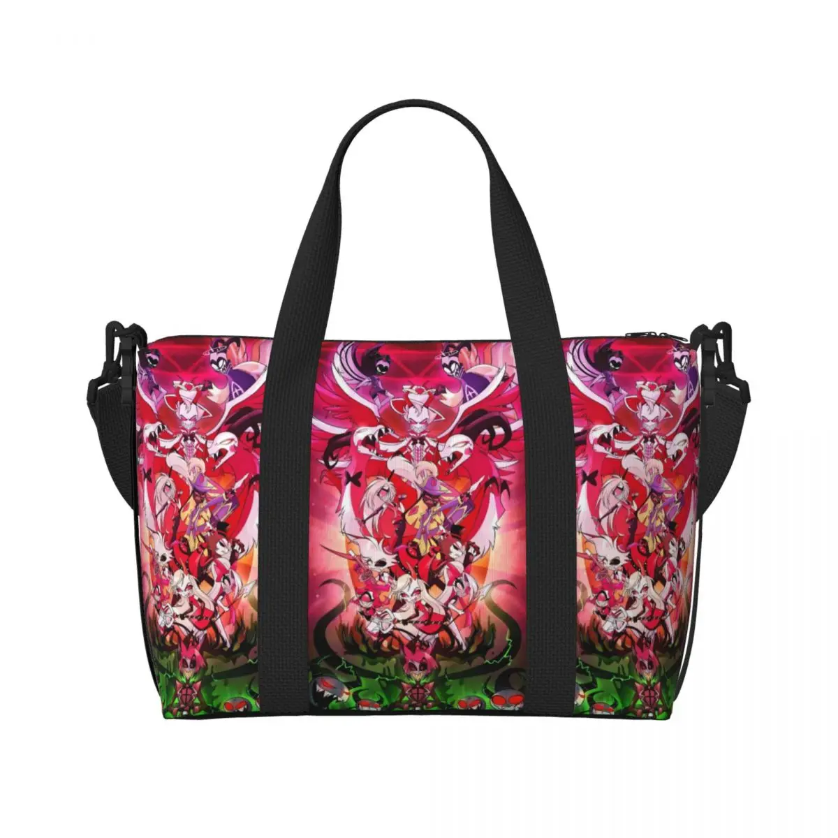 

Изготовленная на заказ большая сумка для отелей Hazbins для женщин, аниме, покупок, пляжная дорожная сумка для спортзала