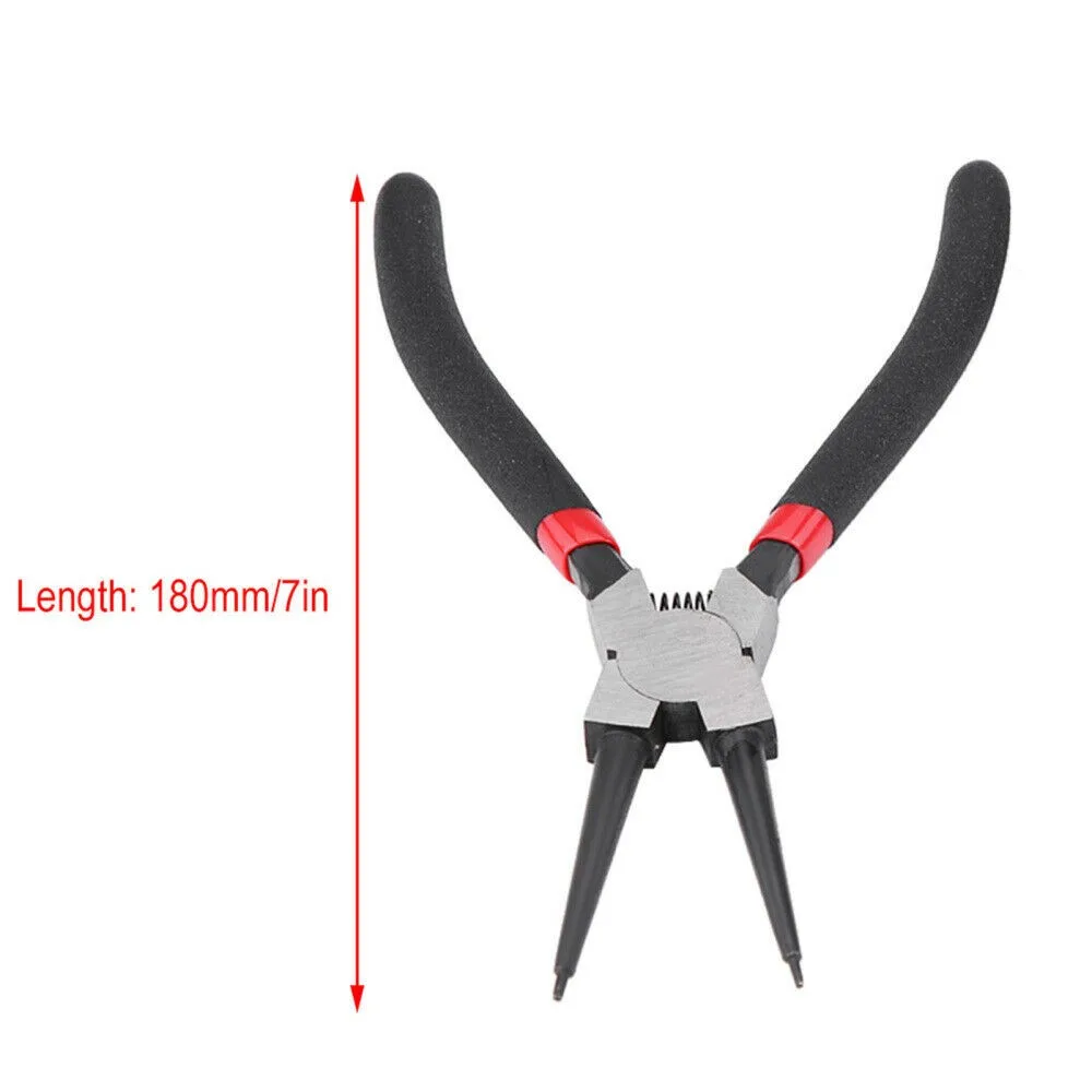 4Pcs Circlip Plier Set 7\'\' Long Nose Plier Staight Bent Plier Inner Outer Staight Bent Plier Retaining Snap Ring Remover Tool