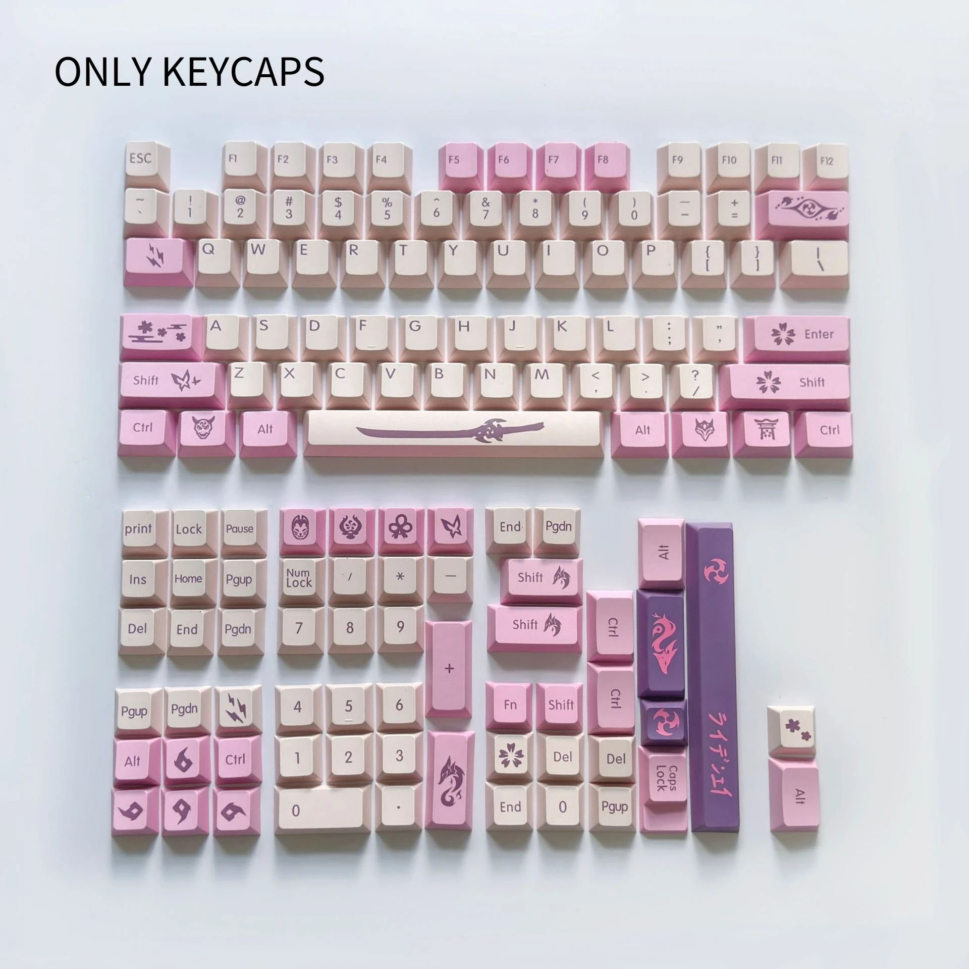 

Purple Pink Color Keycaps, 134-Key Cherry Profile Keycap Set with Dye-Sublimation Printing