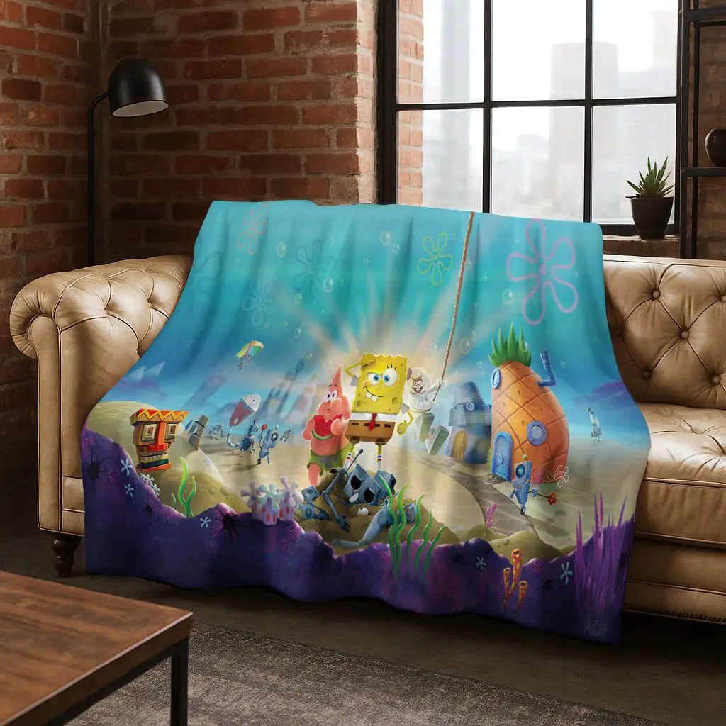 الكرتون S-سبونجبوب سكوير باتريك ستار الفانيلا بطانية لينة رمي بطانية للسرير غرفة نوم غرفة المعيشة السفر نزهة هدية #6
