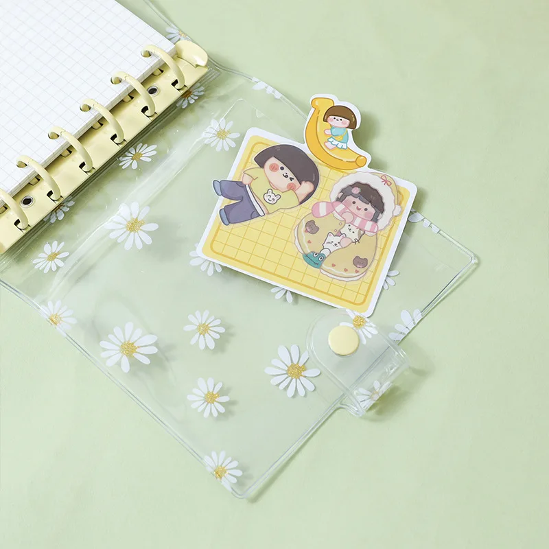 A7 Small Daisy Square Booklet Loose-leaf INS Sticker Notebook Journal Binder Daily Planner Notebooks for Students Mini Notebooks