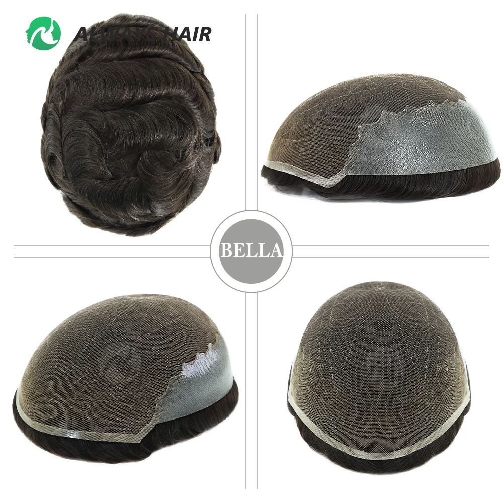 วิกผมผู้ชาย Bella - Medium Light ความหนาแน่น 100% แบบทูเป้  ผูกปมแบบฟอกสี  ฐานลูกไม้ฝรั่งเศสและ PU  ผมอินเดีย  สำหรับผู้ชาย