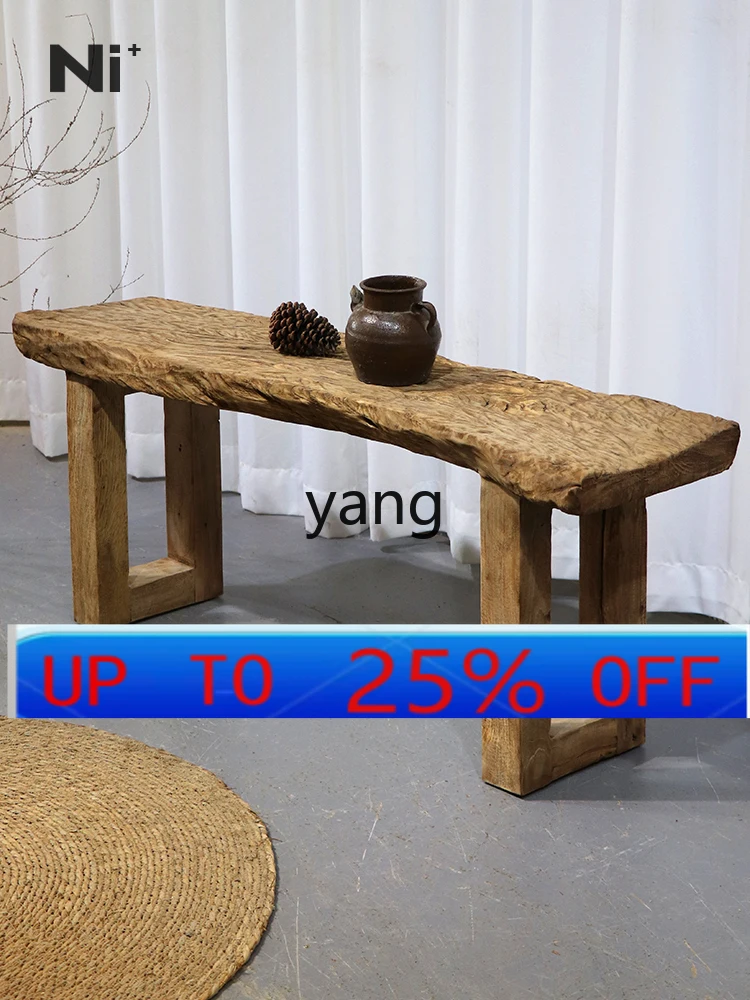 

LMM Solid Wood Shoe Stool Wabi Wind Creative Art Restaurant Hotel Weathered Wood Stool