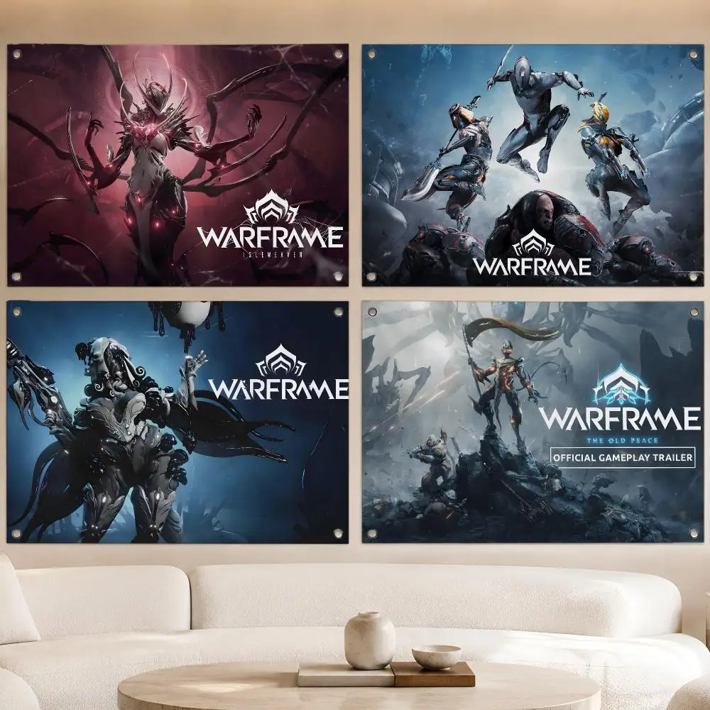 Game SciFi Action Online W-Warframe Flags Fan Banner Tapestry Wall Hanging Garage BarDorm Camp Party Outdoor Home Decor Gift