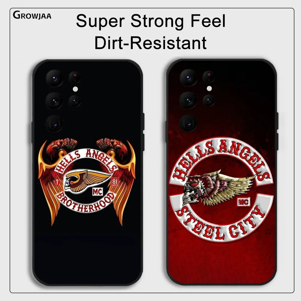 H-Hells A-Angels Moto Cool Phone Case For Samsung Galaxy S25 S24 S22 S23 Ultra S21 S20 Plus 5G Protective Silicone Funda