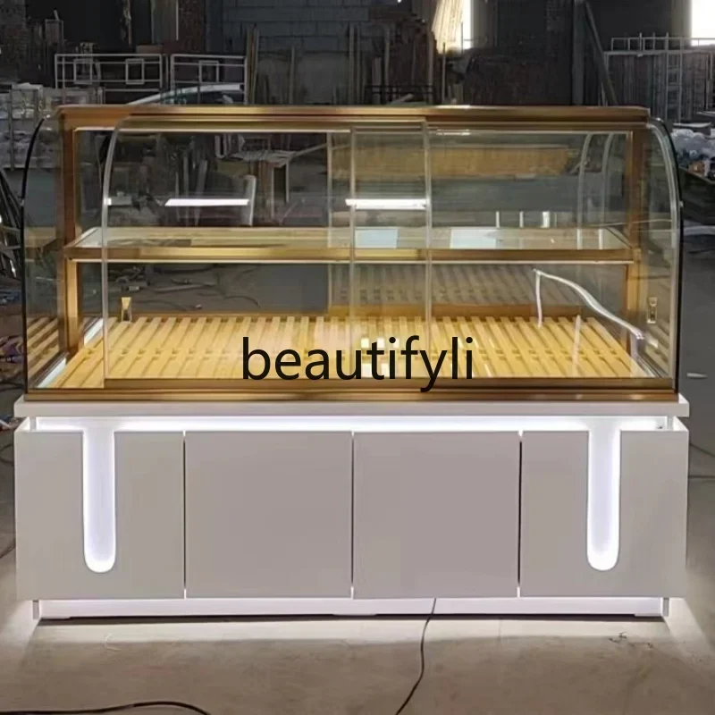 Commercial Bread Cabinet Curved Middle Island Cabinet Cake Cabinet Japanese Baking Display Stand
