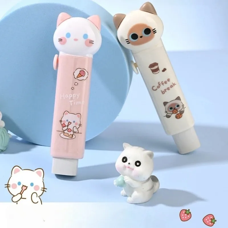 

Выдвижной ластик Cat белого цвета, удобный для письма, рисования, выдвижной ластик, как кожаный, легко стирает, не оставляет следов и грязи.