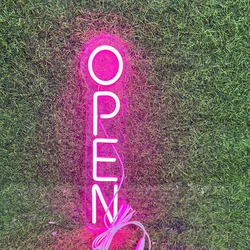 Open Neon Sign Vertical Open Signs Led Neon Light Business Signboard Led Lights Wall Decor for Restaurant Coffee Shop Front Sign