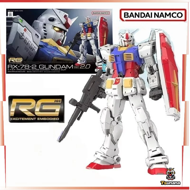 

Bandai RG 1/144 FORCE GUNDAM RX-78-2 GUNDAM VER.2.0 Model Kit Aninm Full Action Assembly Figure Original BOX Model Toy Gifts Set