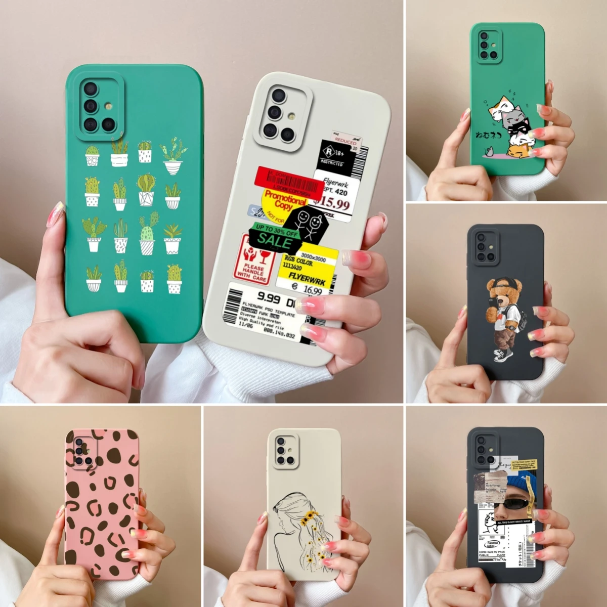 For Samsung Galaxy A51 A71 A31 Phone Cases Creative Liquid Silicone Full Coverage Anti Drop Shell For Samsung A 51 71 31 Coque