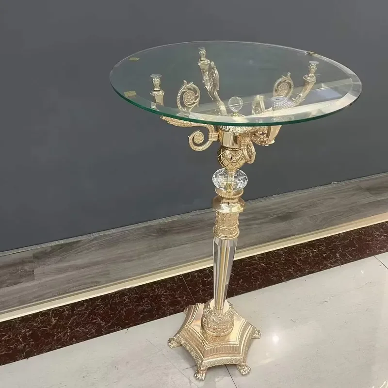 Modern Classic Crystal Flower Stand Golden Flower Rack for Dining and Kitchen for Hotel Living Room Home Furniture Decoration