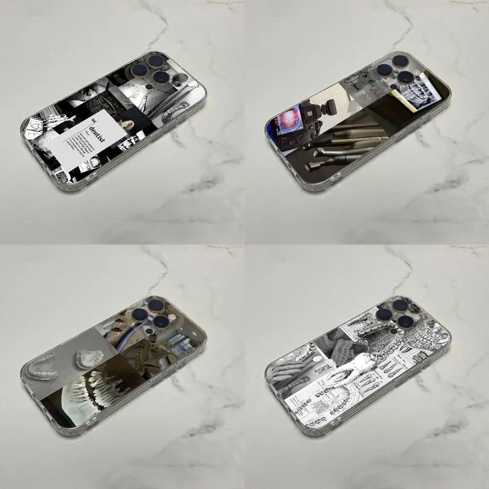 

Dentist Stomatologist Oral Teeth Tooth Phone Case For iPhone 17,16,15,14,13,12,11 Plus,Pro,Max,Plus,E,SE4,Mini Transparent Box