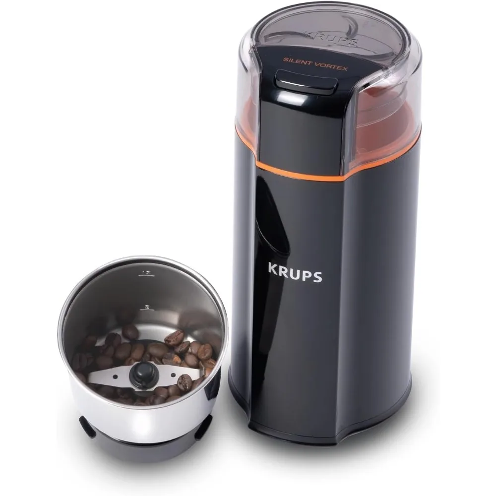 

Silent Electric Coffee Grinder: 3 oz Capacity, 5x Quieter, for Beans & Spices - Dishwasher-Safe Bowl, Black