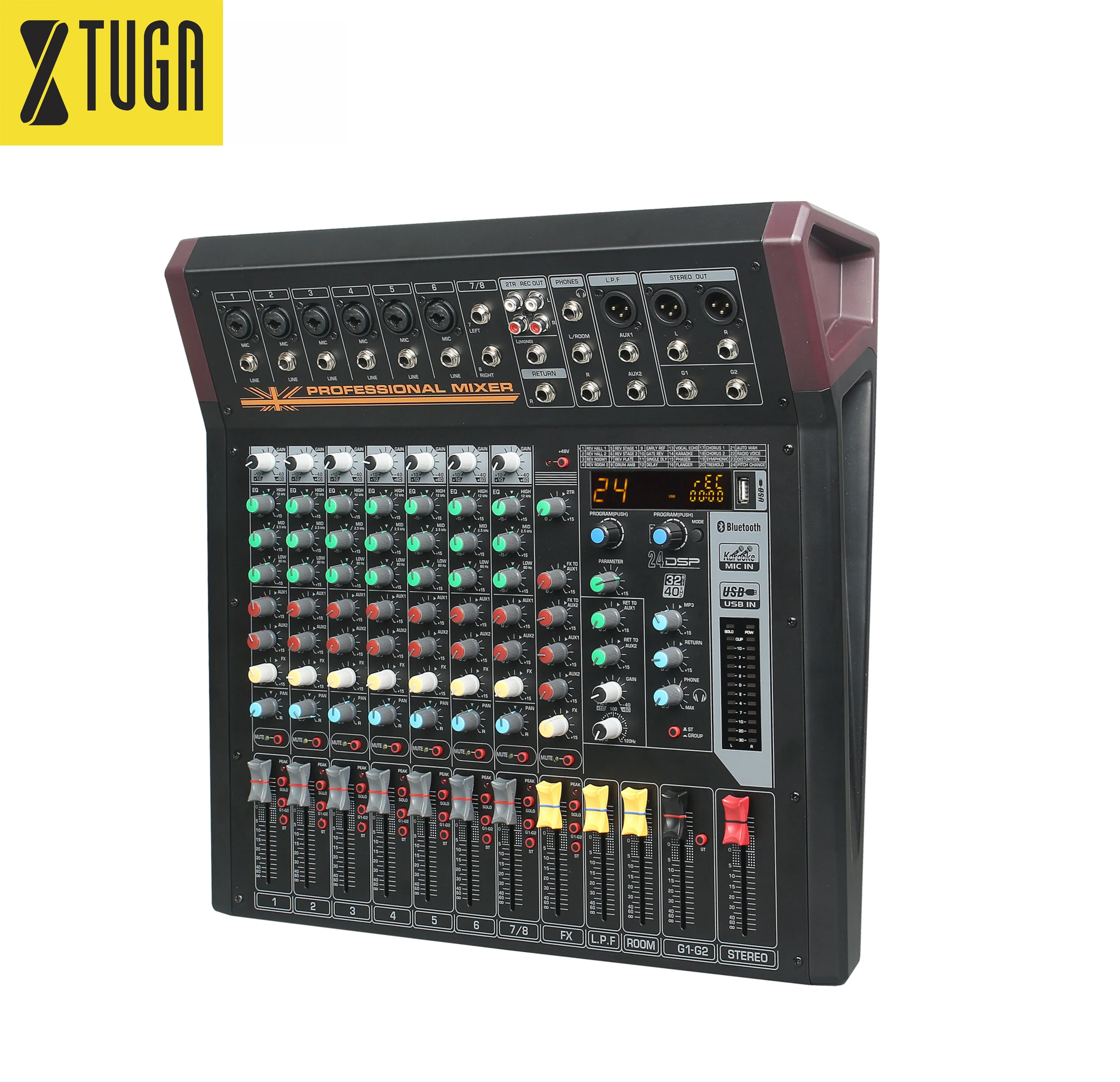 Xtuga EOS8 Professional best audio power mixer console USB 8 channel