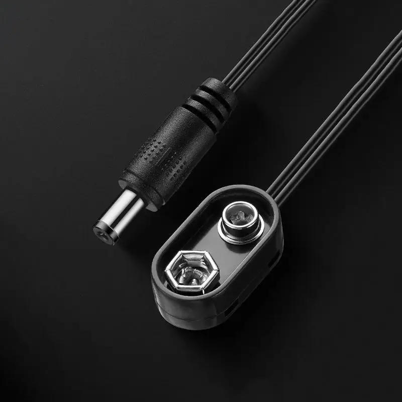 9V Battery Clip Power Cable Male DC Jack Plug Connector Anti-oxidation for Guitar Stage Live Show Performance