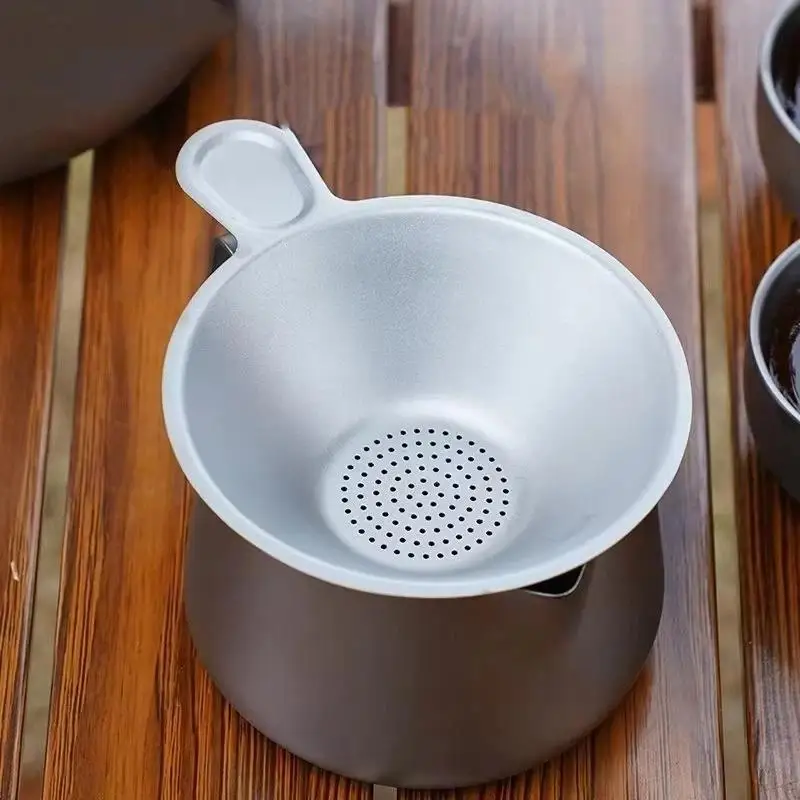 Household Titanium Tea Strainer Integrated Lightweight Tea Filter Fine Mesh Corrosion-resistant Tea Infusers Tea- Room