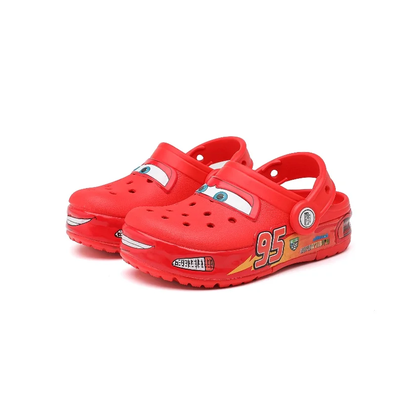 

New Summer Hole Shoes McQueen Car Lighting Non Slip Beach Shoes Breathable Kids Slippers Sandals Indoor And Outdoor Gifts