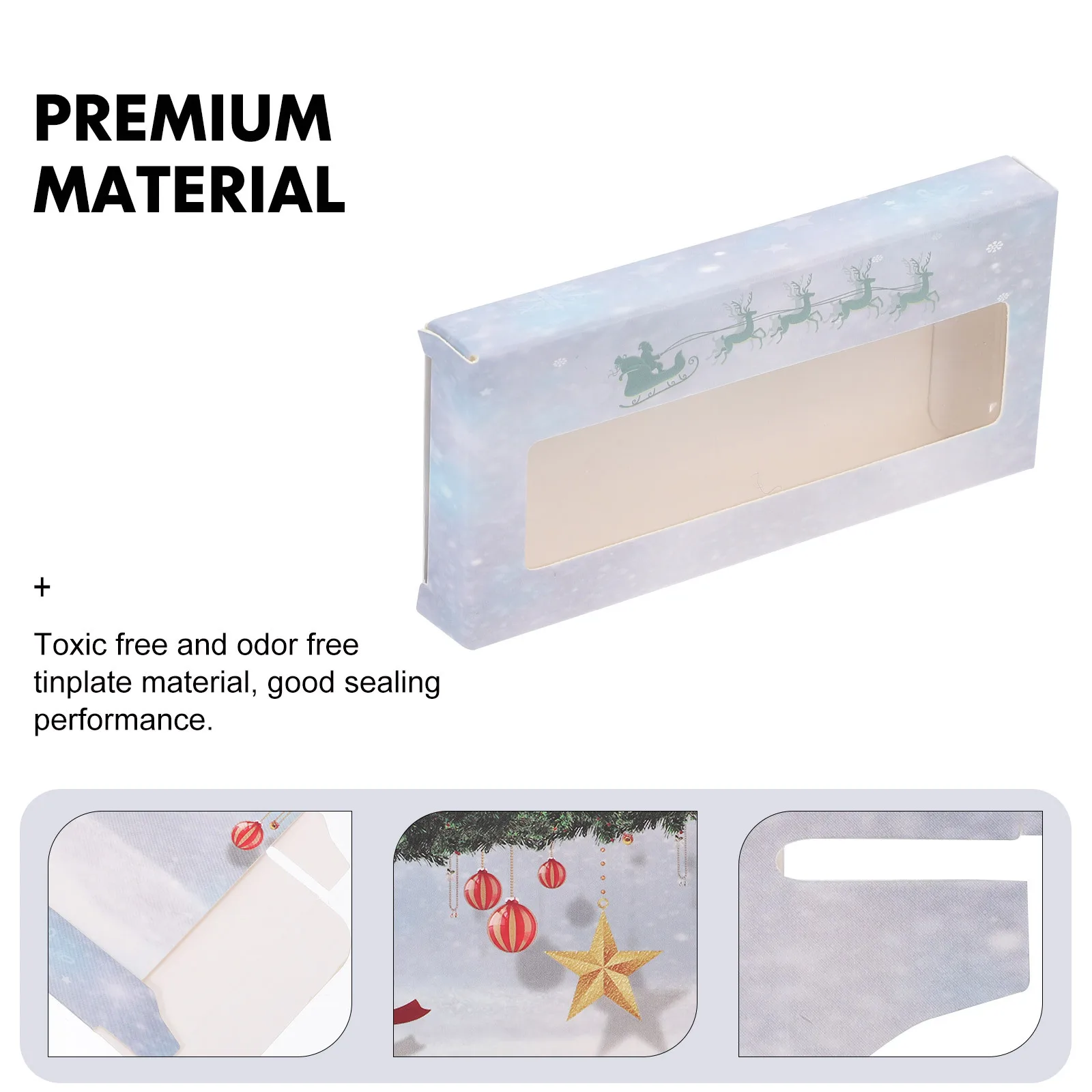 กล่องใส่ขนตาปลอมธีมคริสต์มาส 25 ชิ้น กล่องกระดาษพรีเมียม ดีไซน์น่ารัก พกพาสะดวก กล่องเก็บขนตาปลอมสำหรับเทศกาลคริสต์มาส