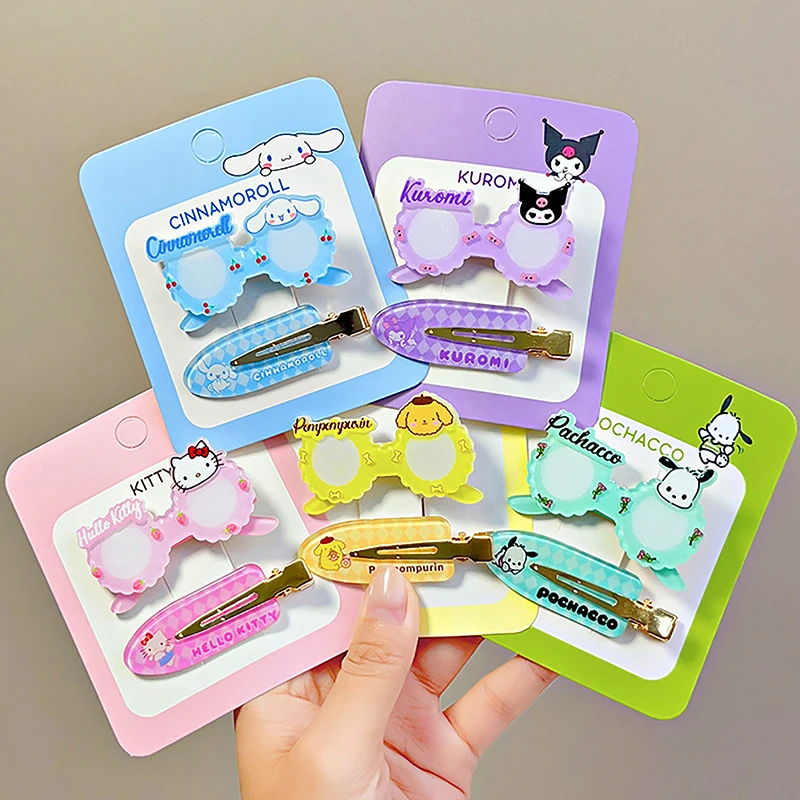 Sanrio Hairpin Set Cartoon Hair Accessories Love Box Kawaii Anime Girl Heart Decorate Toy Gift