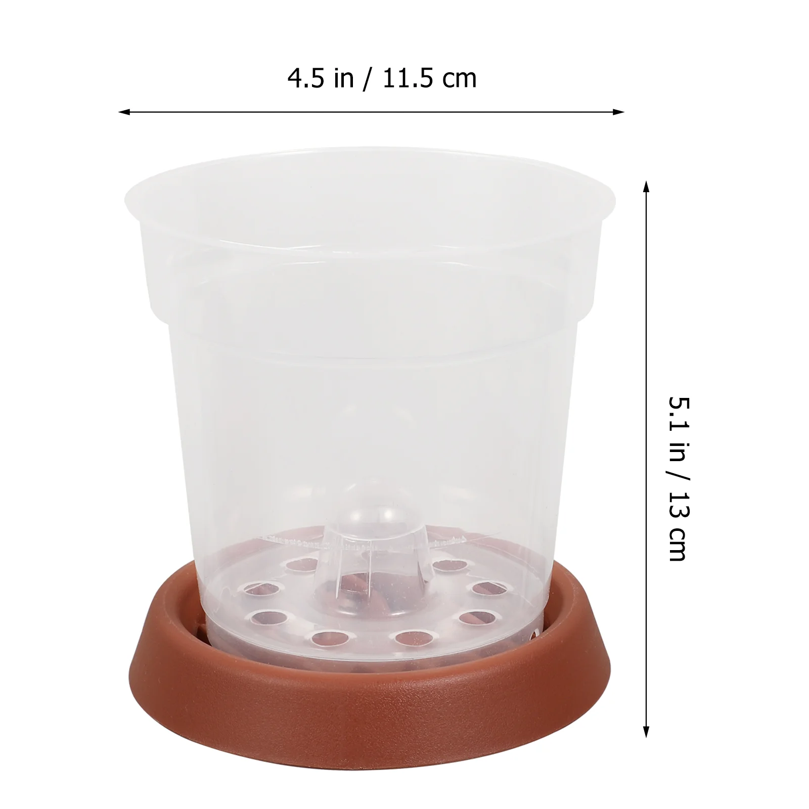 植物用の屋内蘭ポット、苗床カップ、プランター容器、栄養プラスチックボウル、シンプルな小さなスターター、5セット