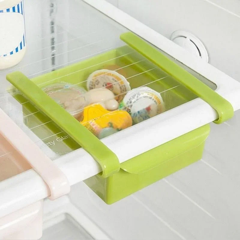 Adjustable Kitchen Fridge StorageRack Home Organizer Food Container Refrigerator Drawer Storage Boxs Racks Retractable Shelf