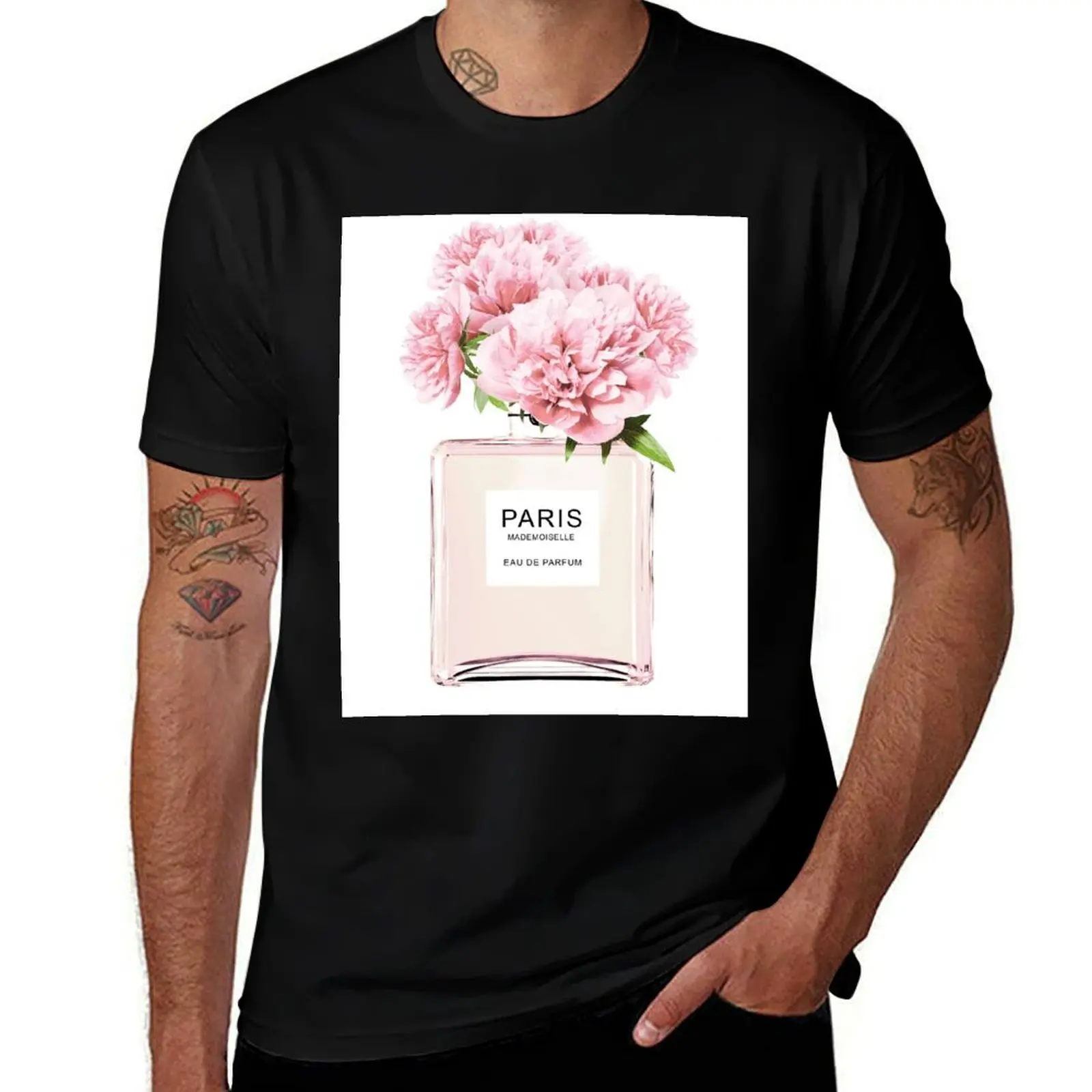 Perfume bottle, Flowers print, Scandinavian, Peony, Fashion print, Scandinavian art, Modern art, Wall art, Print, Minima T-Shirt