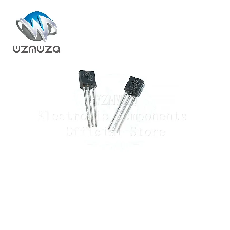 10PCS/Lot 2N2222A 2N2907A TO92 Power switching transistor in line with NPN PNP new spot triode MPS2222A 2907 2222A 2N2222 TO-92