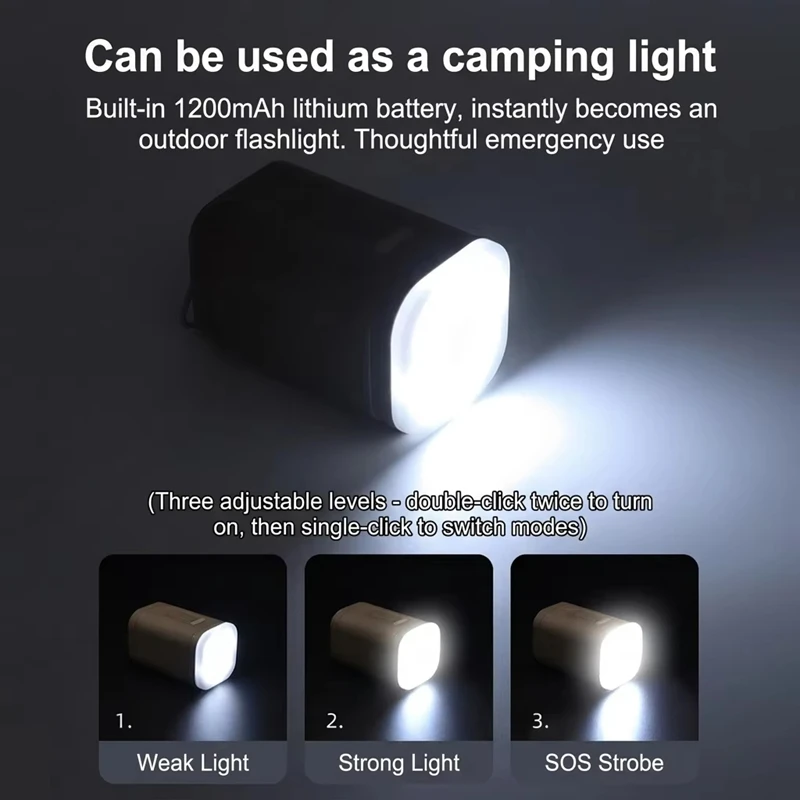 Mini Electric Inflatable Pump 3-in-1 with Lights Wireless Air Compressor for Inflate & Deflate Camping Hiking Equipment