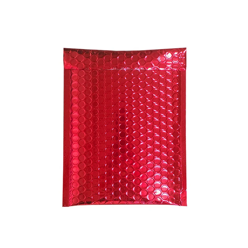 50Pcs Small Bubble Envelope Bright Red Aluminum Foil Bubble Bags Pouches Padded Shipping Envelopes Waterproof Packaging Supplies