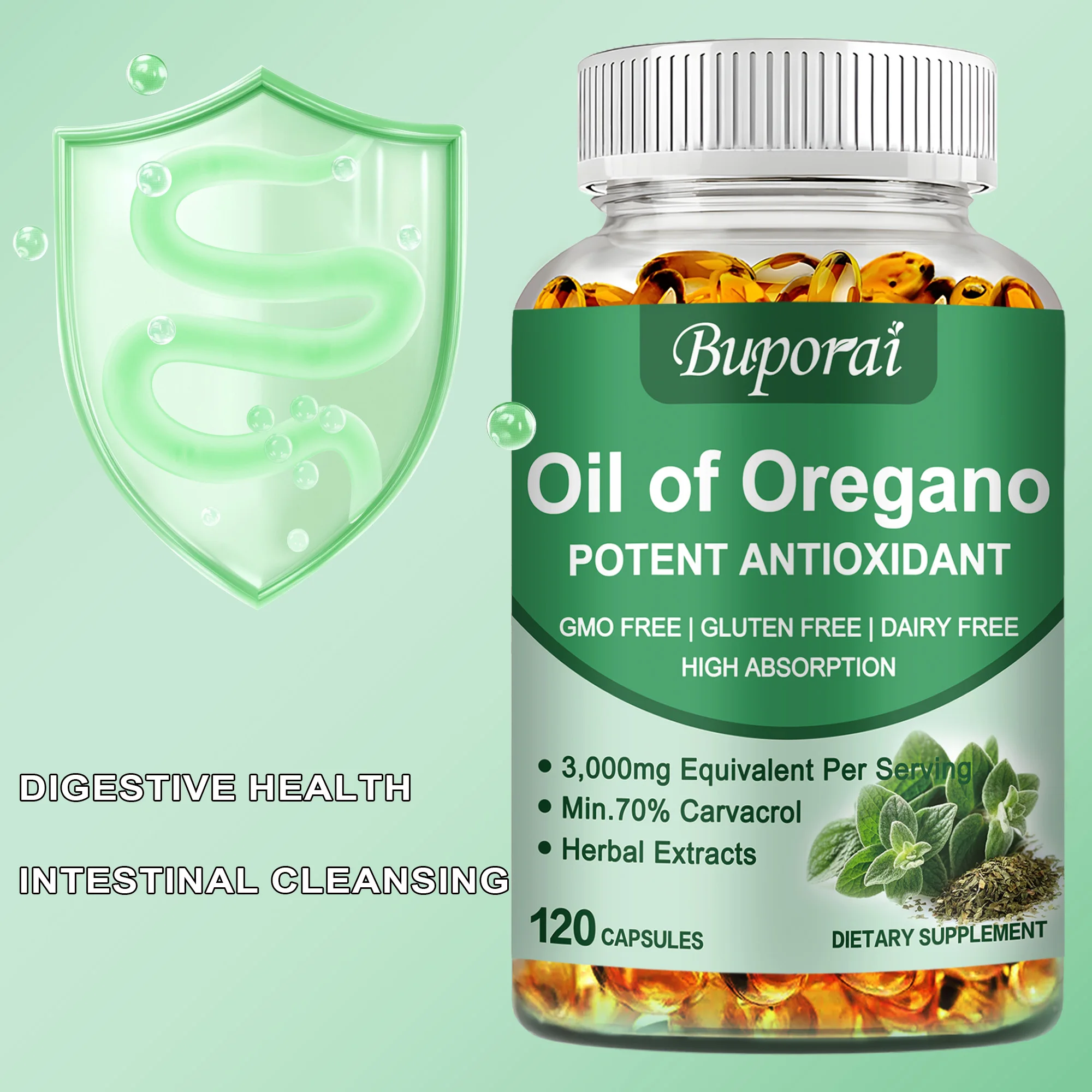 زيت الأوريجانو - تنظيف الأمعاء، مضادات الأكسدة الطبيعية، تحسين المزاج، يدعم صحة الأمعاء والكلى، ويعزز المناعة، وغير المعاوضة #1