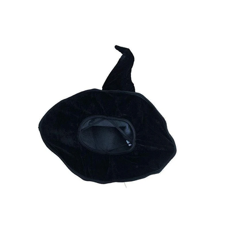 Cappello da strega di Halloween cappello da strega in velluto cappello da strega pieghettato intrecciato nero retrò morbido da donna puntelli per feste di ruolo di Halloween