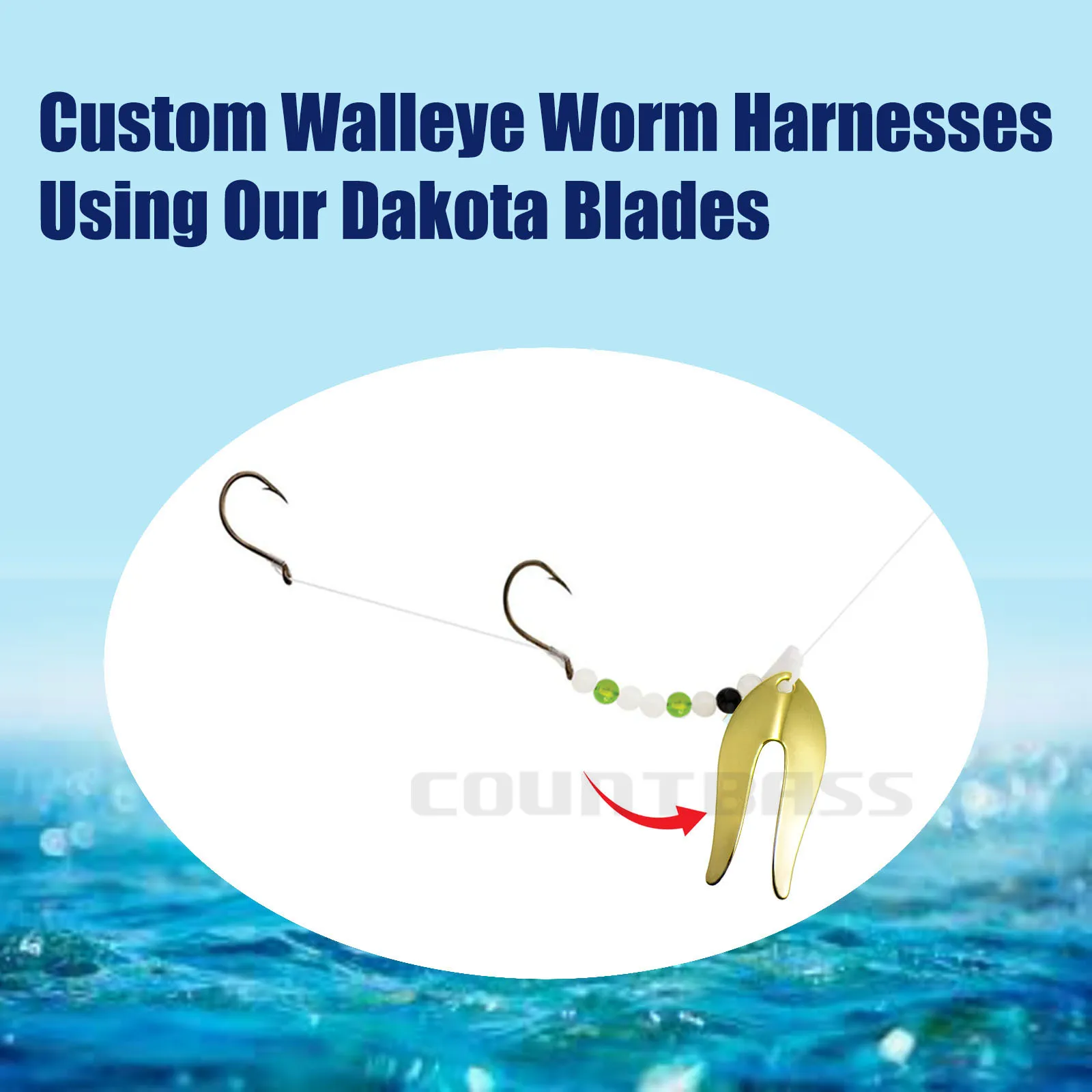 Countbass 50pcs Steel Dakota Blades For Kokanee Walleye Rigs Worm Harnesses