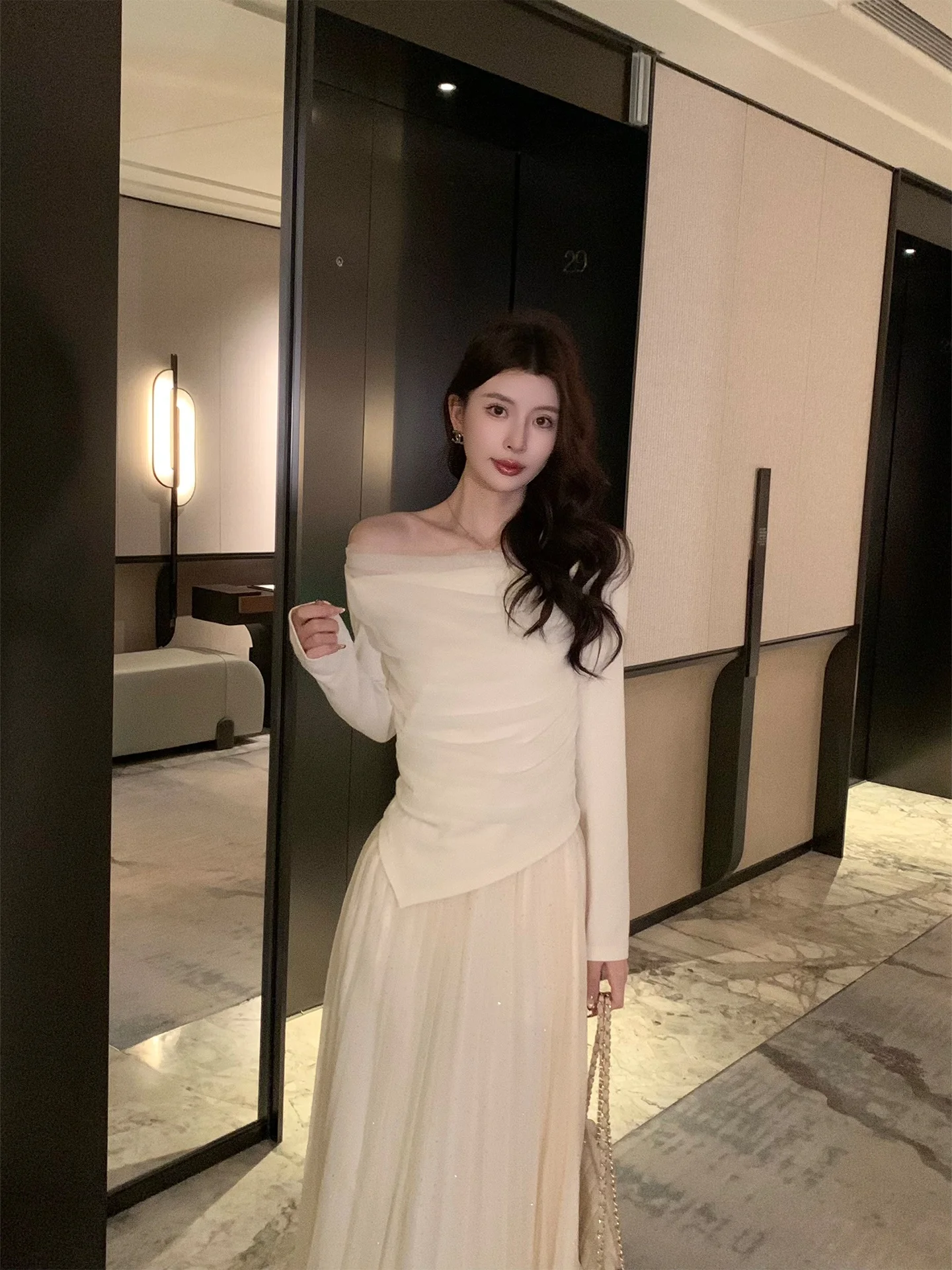 

Kun Dry Tulle A-Line Skirt Women's High Waist Slim Fit Spring New Sle Casual Sle Filled with Polyester Fiber