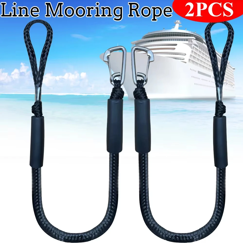 2PCS Dock Lines Elastic Marine Custom Length Shock Absorb Anchor Rope PP Bungee Dock Line for Small Boat and Marine Accessories