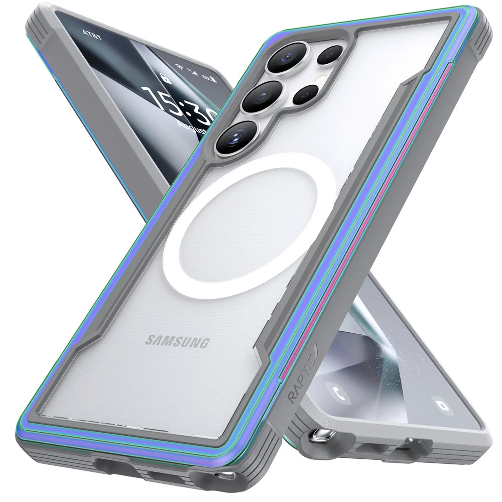 

Магнитный чехол RAPTIC Shield для Samsung Galaxy S25 Ultra Plus для Magsafe, военный класс 13 футов, прочная алюминиевая рамка