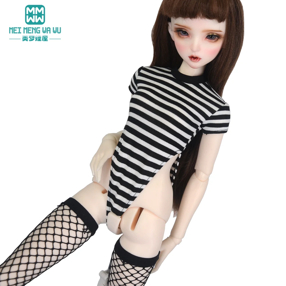 BJD Doll Clothes 58--60CM 1/3 SD DD Ball Joint Doll Accessories Fashion High Fork Bodysuit Tight Leaky Waist T-Shirt