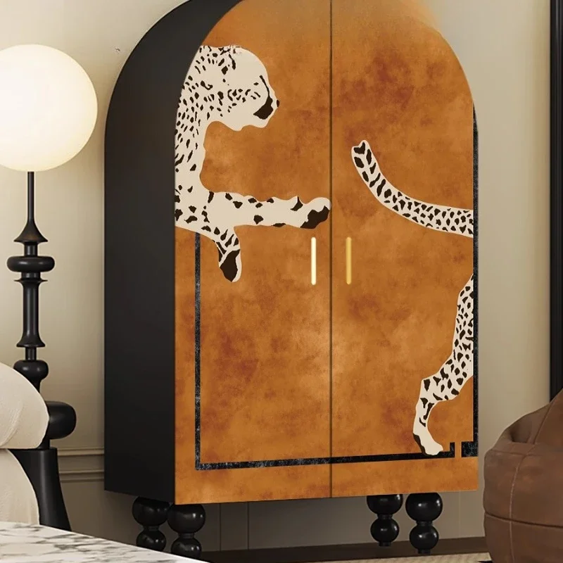 Solid wood wardrobe, bedroom storage locker, living room floor cabinet small apartment