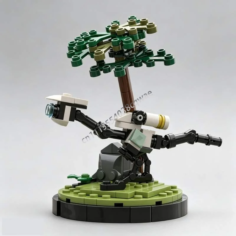 128PCS Sci Fi Observer Robot Mini Diorama MOC Creature Model Building Blocks DIY Assembly Educational Collection Birthday Gifts