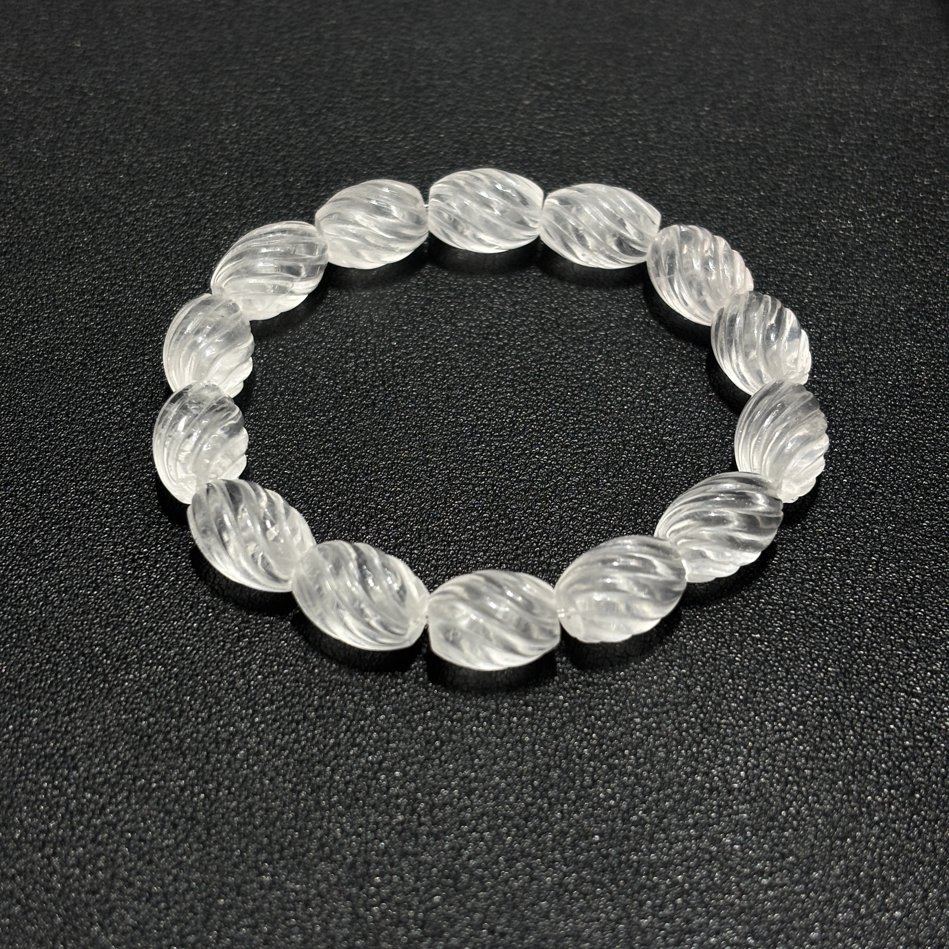 

Natural White & Pink Crystal Twisted Drum Bead Bracelet,Irregular Geometric Beads,Stackable Bracelet,Self Love Gift for Girls