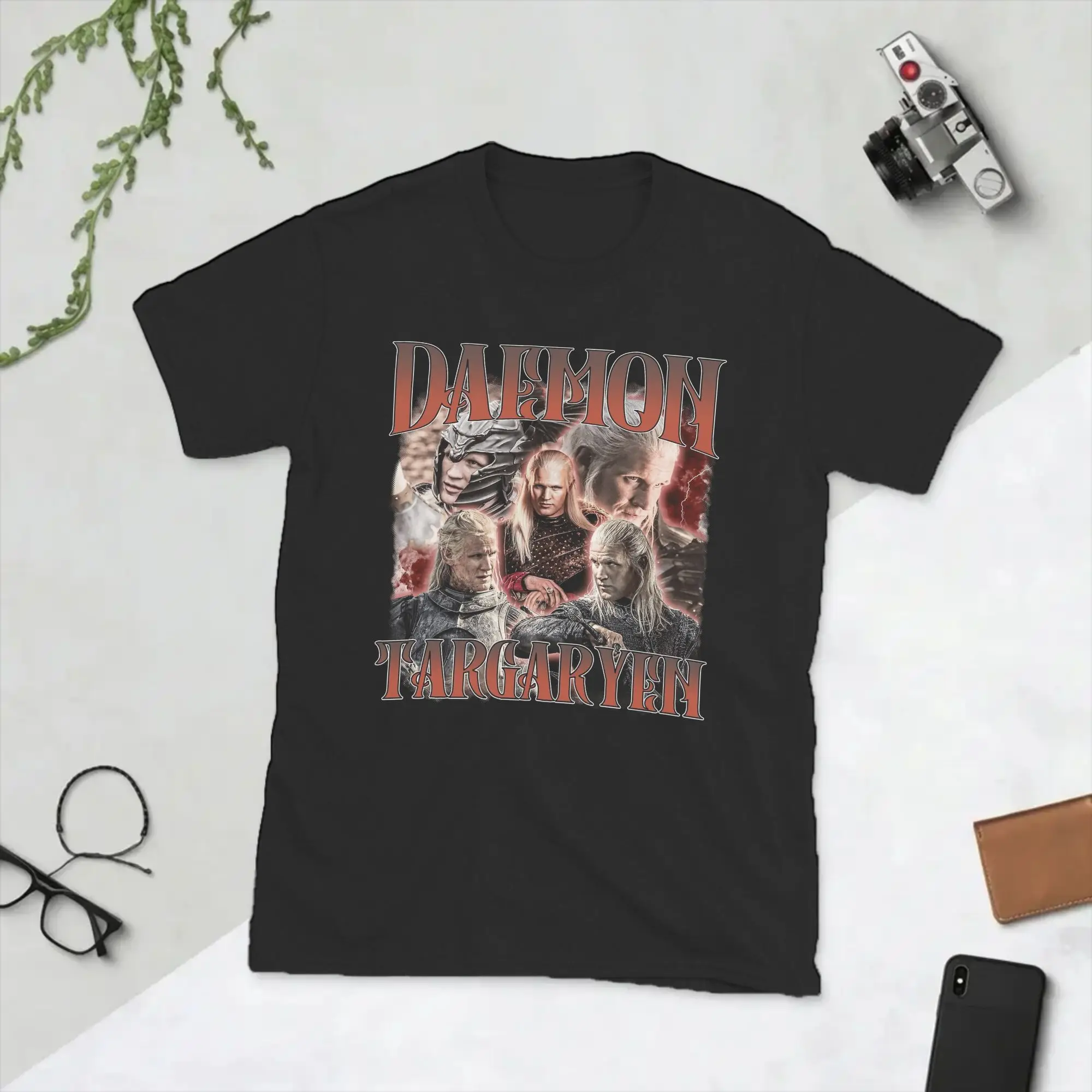 H-House of the D-Dragon Daemon Targaryen T Shirt Men's  Cotton Casual T-Shirt Crewneck  Tee Shirt Short Sleeve Clothing