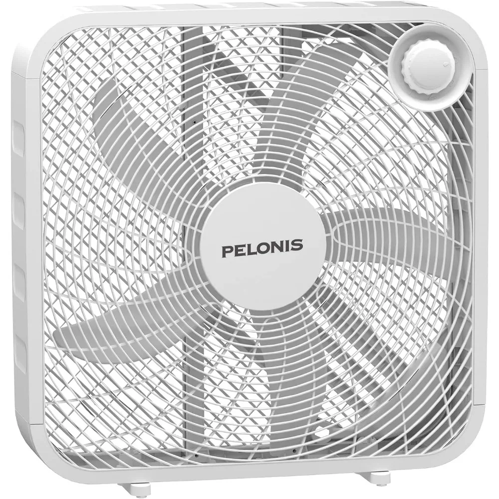 

2024 New 3-Speed Box Fan for Full-Force Circulation with Air Conditioner, White