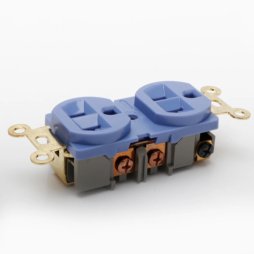 2pcs Power Socket HIFI 20A US AC Power Receptacle Socket Red copper distributor Plug Black/Red/Orange/White