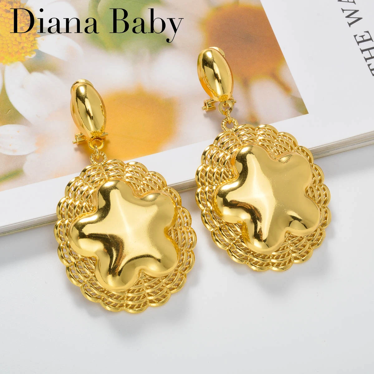 

Free Shipping Items Cute Earrings Gold Plated Copper Metal Jewelry Eardrop Italian Charm Wholesale Jewellery Birthday Gift Party