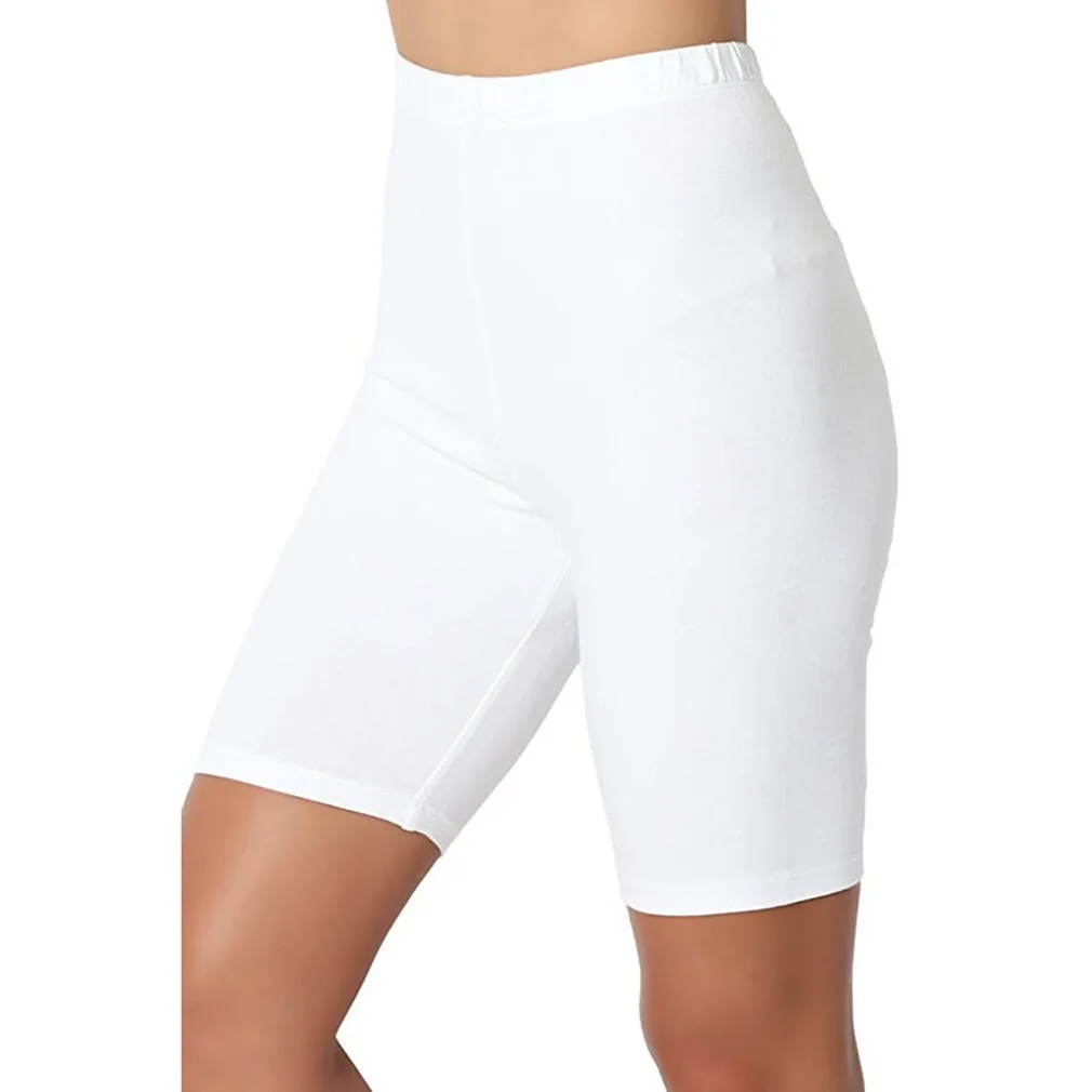 Summer Sexy Simple Solid Short Leggings Elegant Casual White Tank Yoga Pants For Women High Waist Stretch Shorts