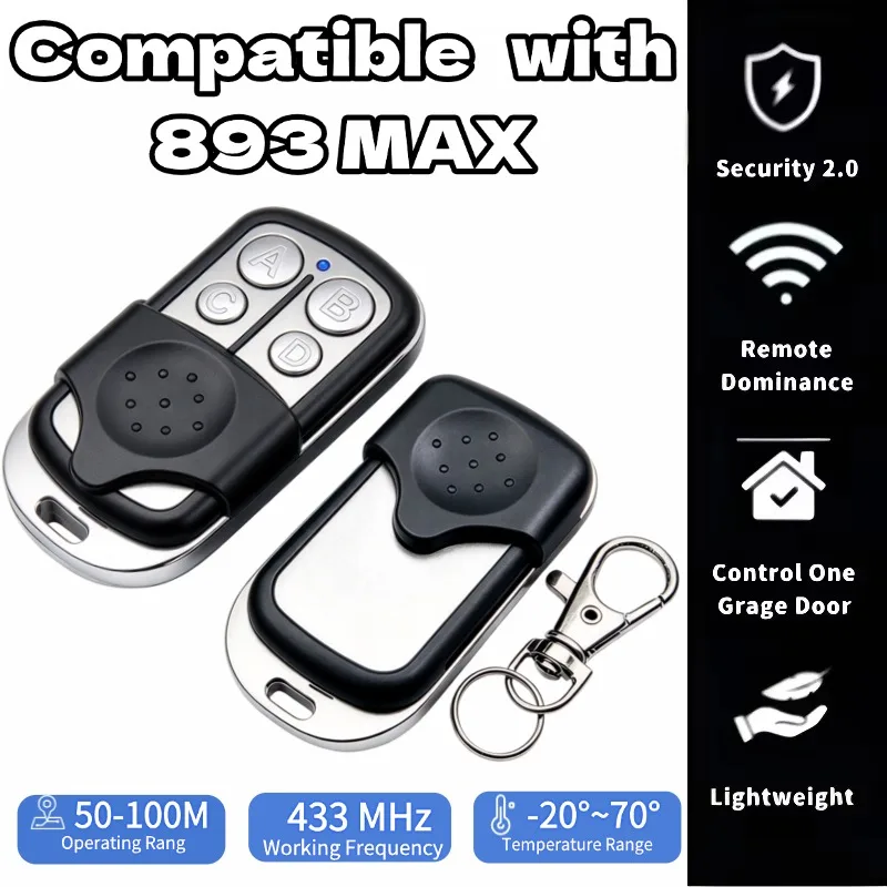 Compatible with LiftMaster 970 370 Series 893MAX 4‑Button Garage Remote 315/390MHz Replace 890MAX 895MAX Gate Opener Visor Clip