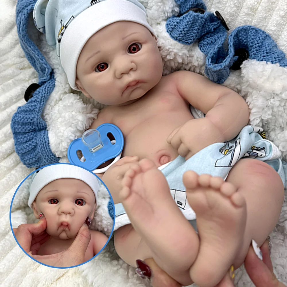 

16 "гибкая силиконовая кукла Reborn Baby Boy Art Art Artist Collection, реалистичная кукла для новорожденных с открытыми глазами для детей на день рождения или Рождество