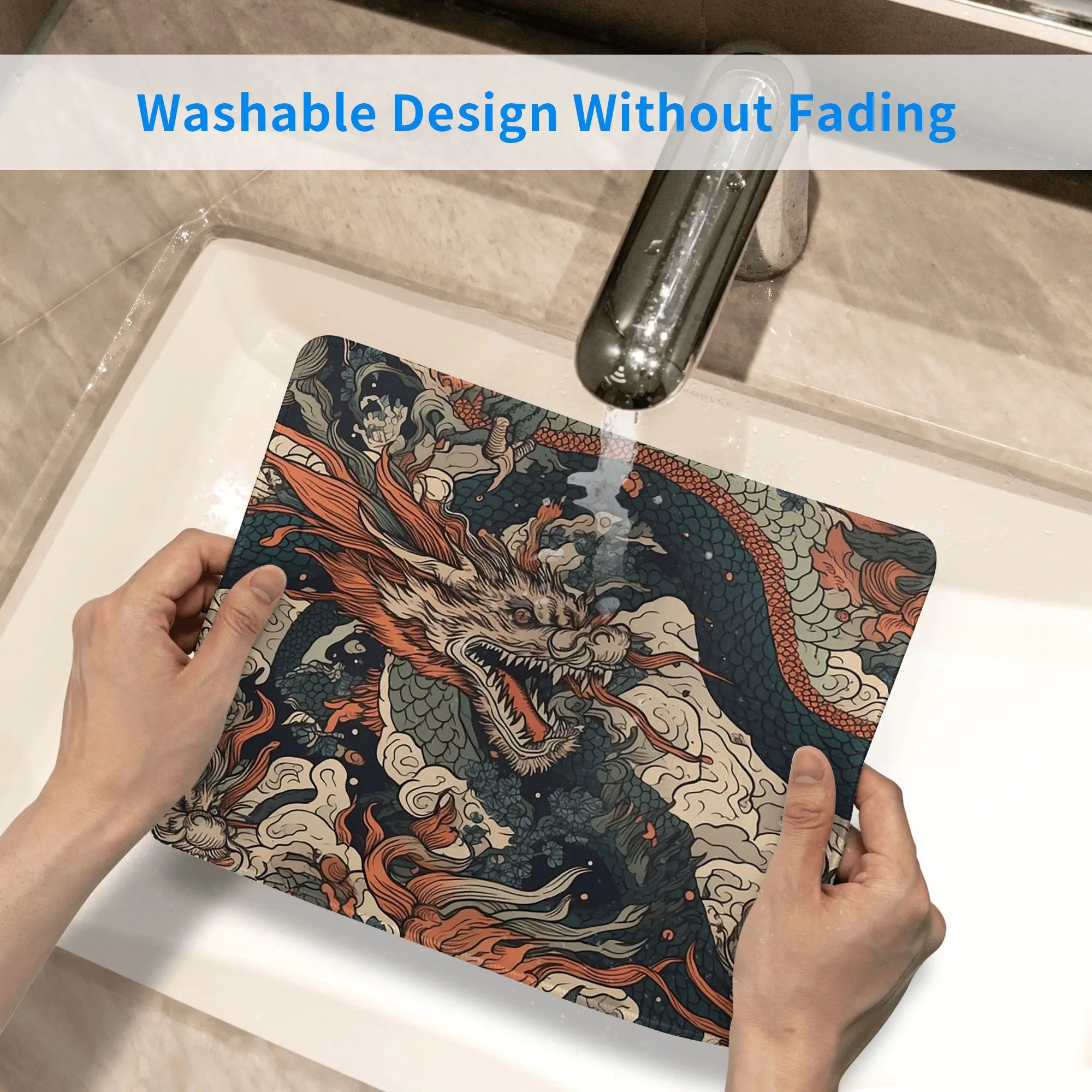 ドラゴンパターンシームレスマウスパッドコンピュータキーボードマウスマットゲーム PC ラップトップデスクマットオフィスアクセサリーテーブルマット