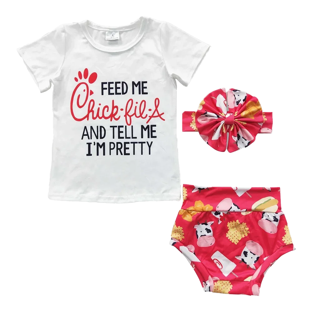 

GBO0079 Baby Girls Summer Outfits Baby Girls Hamburg Bummie Sets