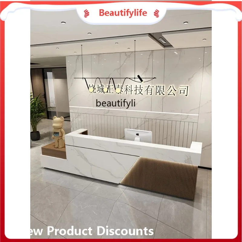 A4567 Simple company front desk reception desk hotel lobby light luxury counter clothing store checkout page beauty salon bar